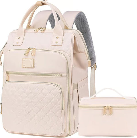 🎒✨Large-Capacity Quilted Backpack with Multiple Compartments for Travel, Lunch & Camping